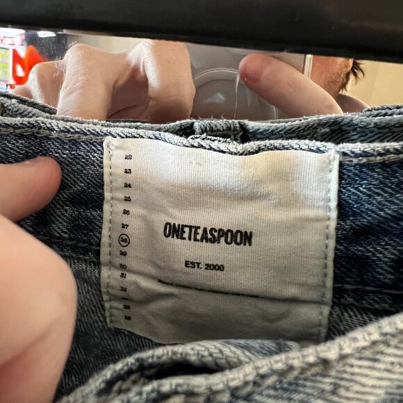 359 One Teaspoon Bandits Jean Shorts Size 28 Color Blue - Picture 5 of 6